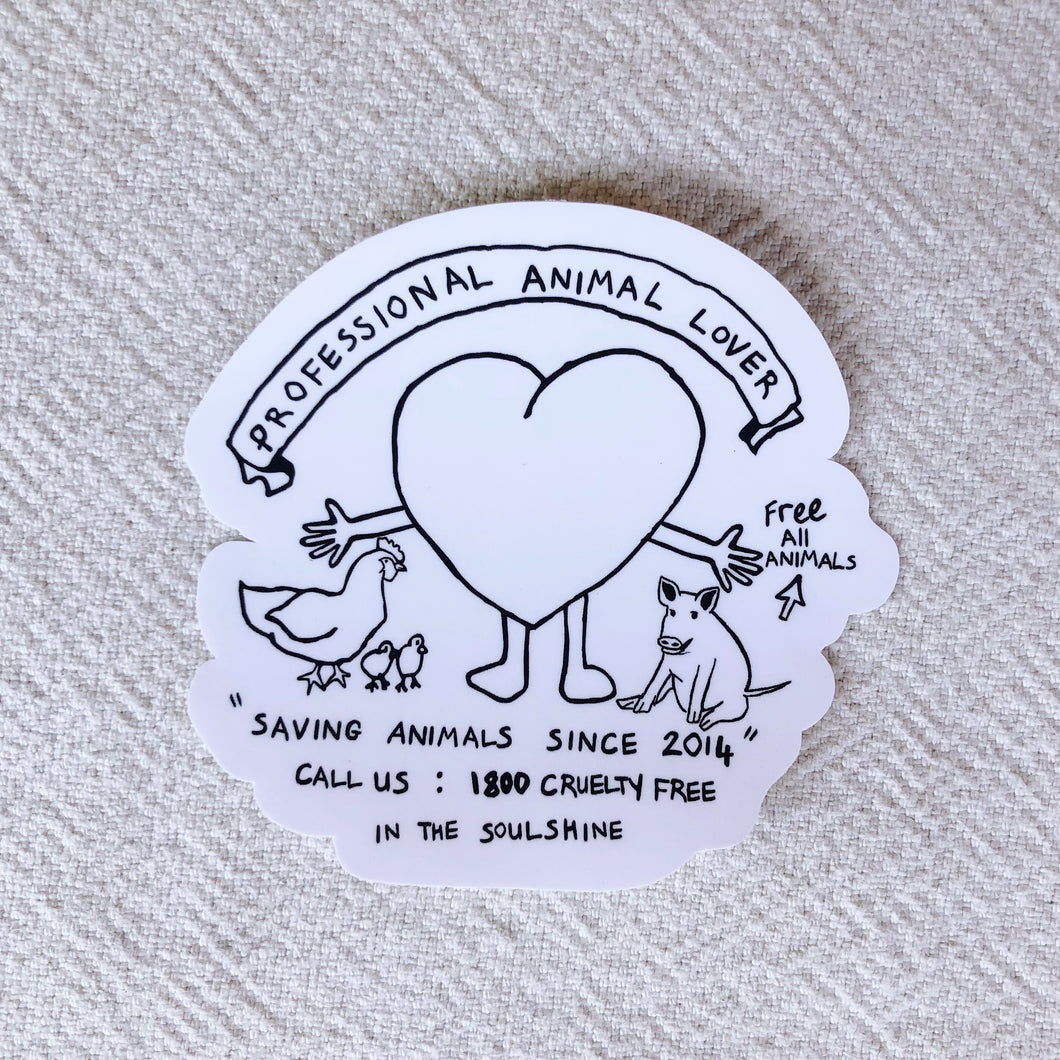 Large Pro Animal Lover Sticker